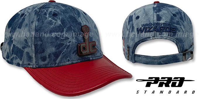 Wizards LOW-PRO 'BLACK METAL BADGE STRAPBACK' Denim-Red Hat by Pro Standard