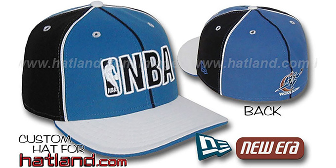 Wizards NBA 'PINWHEEL-3' Blue-Black-White Fitted Hat by New Era