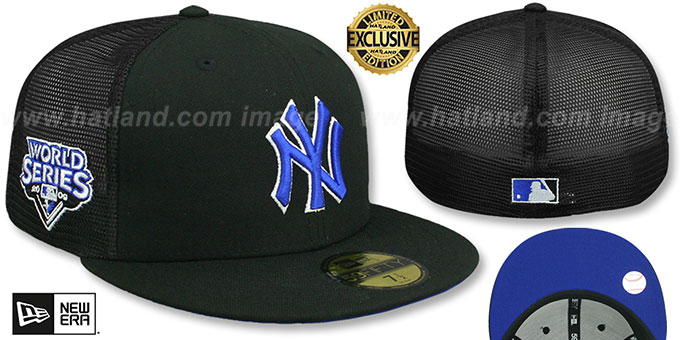 Yankees 2009 WS 'MESH-BACK SIDE-PATCH' Black-Royal Fitted Hat by New Era