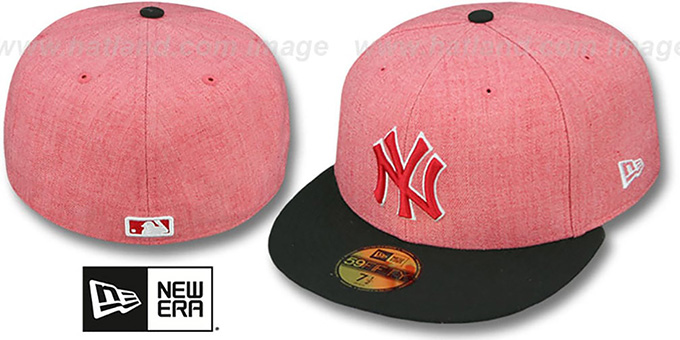 Yankees '2T-HEATHER' Red-Black Fitted Hat by New Era