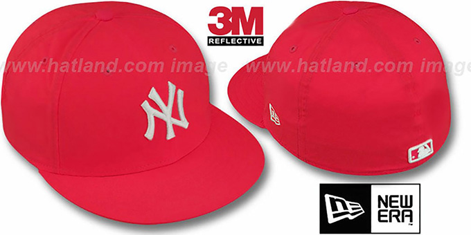 red yankees hat fitted