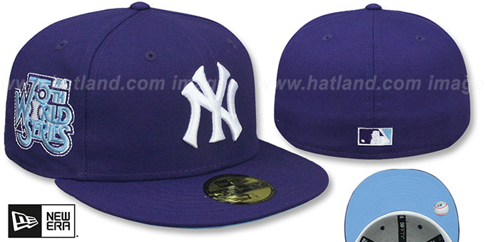 Yankees 75TH WORLD SERIES 'SKY-BOTTOM' Purple Fitted Hat by New Era