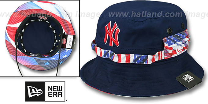 Yankees 'ADVENTURE FLAG' Navy Bucket Hat by New Era