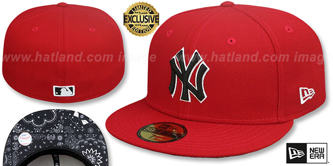 Yankees 'BLACKDANA BOTTOM' Red Fitted Hat by New Era