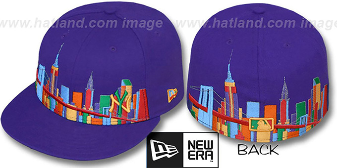 Yankees 'CITY DEEP-SKYLINE' Purple-Multi Fitted Hat by New Era