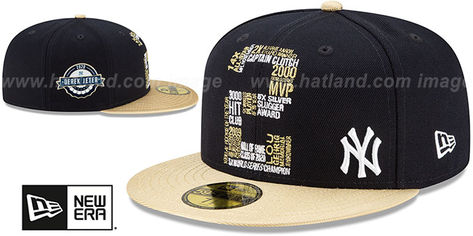 Yankees 'HOF JETER ACHIEVEMENTS' Navy-Gold Fitted Hat by New Era