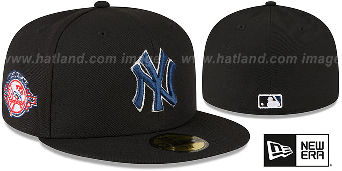 Yankees 'METALLIC LOGO SIDE-PATCH' Black Fitted Hat by New Era