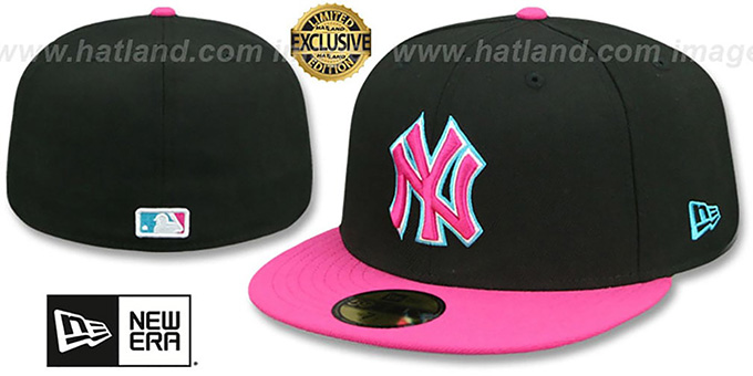 Yankees 'MIAMI VICE' Black-Beetroot Fitted Hat by New Era