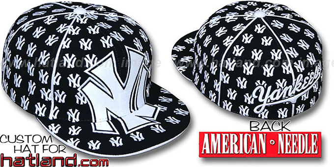 Yankees 'MONSTER DICE ALL-OVER' Black-White Fitted Hat by American Needle