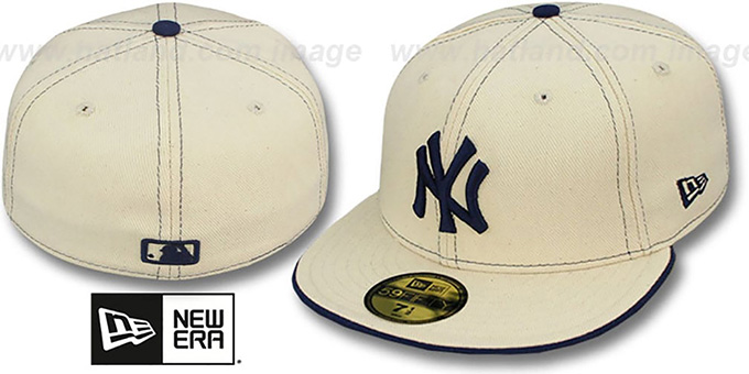 Yankees 'NATURAL DENIM' Oatmeal-Navy Fitted Hat by New Era