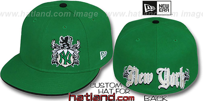 Yankees 'OLD ENGLISH SOUTHPAW' Green-Black Fitted Hat by New Era