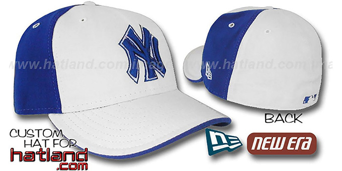 Yankees 'PINWHEEL' White-Royal Fitted Hat by New Era