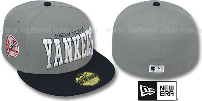 Yankees 'PRO-ARCH' Grey-Navy Fitted Hat by New Era