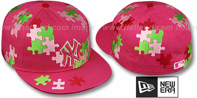 Yankees 'PUZZLE' Pink Fitted Hat by New Era