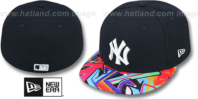 Yankees 'REAL GRAFFITI VIZA-PRINT' Navy Fitted Hat by New Era