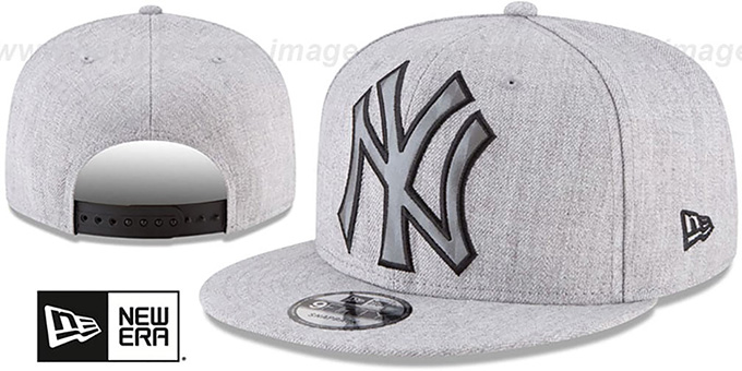 Yankees 'SILKED-XL SNAPBACK' Heather Light Grey Hat by New Era