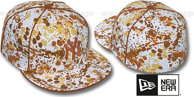 Yankees 'SPLATTER' White-Orange Fitted Hat by New Era