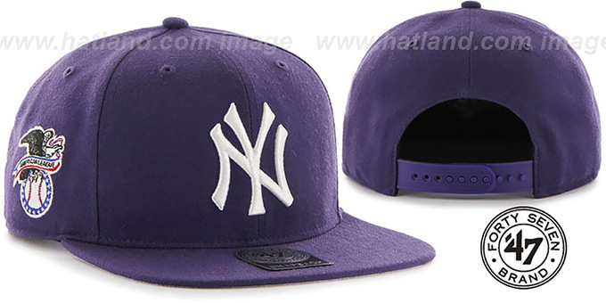 Yankees 'SURE-SHOT SNAPBACK' Purple Hat by Twins 47 Brand