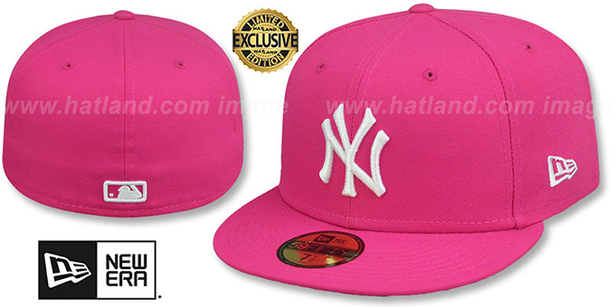 Yankees 'TEAM-BASIC' Beetroot-White Fitted Hat by New Era