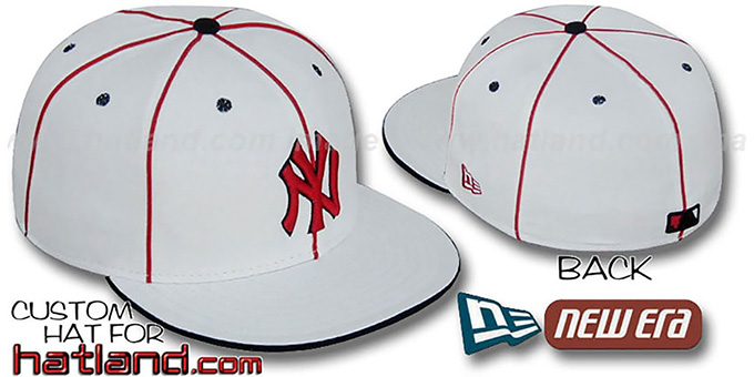 Yankees 'TEAM PIPING' White-Red Fitted Hat by New Era