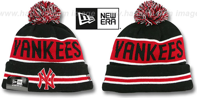 Yankees 'THE-COACH' Black-Red Knit Beanie Hat by New Era