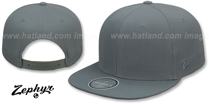 Zephyr 'BLANK SNAPBACK' Grey Adjustable Hat