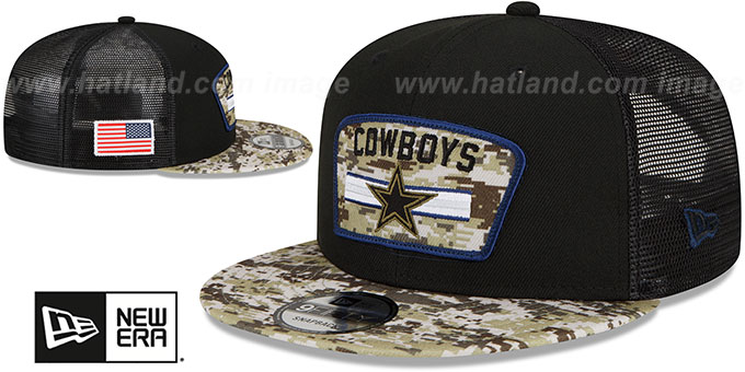 Cowboys 2021 SALUTE-TO-SERVICE SNAPBACK Black-Desert Hat by New Era - 2nd View