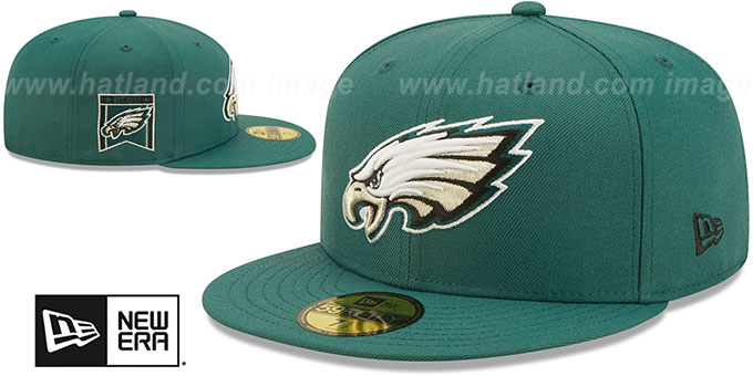 Philadelphia Eagles BANNER SIDE-PATCH Green Fitted Hat