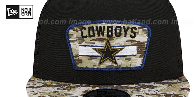 Cowboys 2021 SALUTE-TO-SERVICE SNAPBACK Black-Desert Hat by New Era - 3rd View