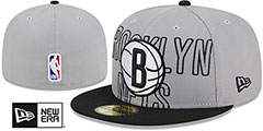 Nets 2023 ALTERNATE NBA DRAFT Grey-Black Fitted Hat by New Era