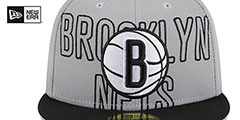 Nets 2023 ALTERNATE NBA DRAFT Grey-Black Fitted Hat by New Era - 3rd View