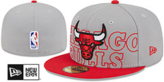 Bulls 2023 ALTERNATE NBA DRAFT Grey-Red Fitted Hat by New Era