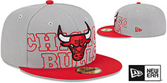 Bulls 2023 ALTERNATE NBA DRAFT Grey-Red Fitted Hat by New Era - 2nd View