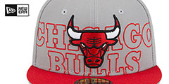 Bulls 2023 ALTERNATE NBA DRAFT Grey-Red Fitted Hat by New Era - 3rd View