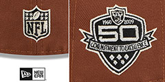 Raiders HARVEST SIDE-PATCH Brown-Black Fitted Hat by New Era - 4th View