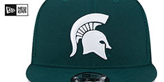 Michigan State TEAM-BASIC TRUCKER SNAPBACK Green Hat by New Era - 3rd View