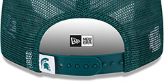 Michigan State TEAM-BASIC TRUCKER SNAPBACK Green Hat by New Era - 4th View