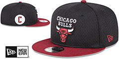 Bulls MESH-CROWN SNAPBACK Black-Burgundy Hat by New Era - 2nd View