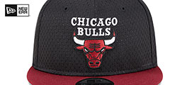 Bulls MESH-CROWN SNAPBACK Black-Burgundy Hat by New Era - 3rd View