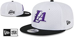 Lakers MESH-CROWN SNAPBACK White-Black Hat by New Era - 2nd View