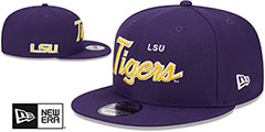 Louisiana State TEAM-SCRIPT SNAPBACK Purple Hat by New Era - 2nd View