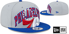 76ers 2023 TIP OFF SNAPBACK Grey-Royal Hat by New Era - 2nd View