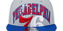 76ers 2023 TIP OFF SNAPBACK Grey-Royal Hat by New Era - 3rd View