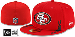 49ers 2021 NFL SIDELINE HOME Red Fitted Hat by New Era