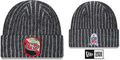 49ers 2023 SALUTE-TO-SERVICE Black -Grey Knit Beanie Hat by New Era