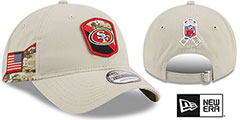 49ers 2023 SALUTE-TO-SERVICE STRAPBACK Stone Hat by New Era