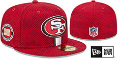 49ers 2024 NFL SIDELINE Red Fitted Hat by New Era