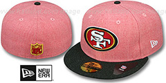 49ers 2T-HEATHER ACTION Red-Charcoal Fitted Hat by New Era