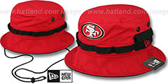 49ers ADVENTURE Red Bucket Hat by New Era