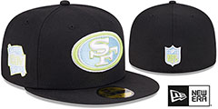 49ers COLOR PACK SIDE-PATCH Black Fitted Hat by New Era